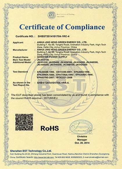 RoHS for Inverter Power Supply